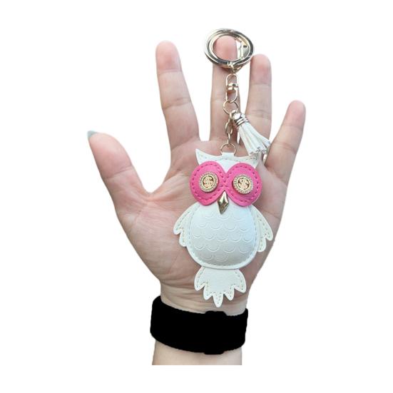 Брелок для ключей в виде совы, компактный, легкий, из искусственной кожи, подвеска для ключей, сумок, рюкзаков, аксессуаров
