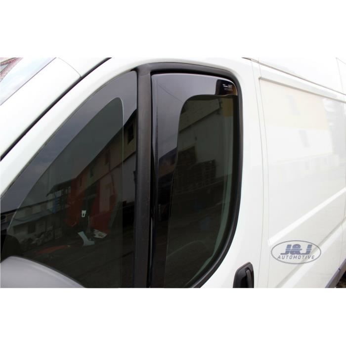 Déflecteurs d'air - J&J AUTOMOTIVE - Peugeot Jumper 2006-2013 - Fumé - Acrylique renforcé - Installation facile