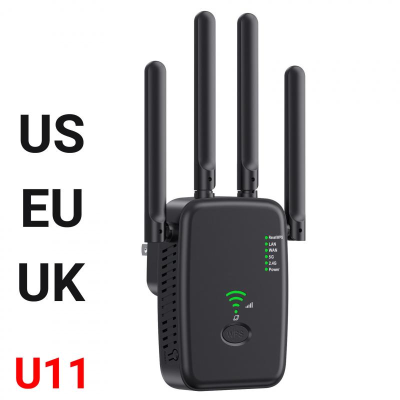 1200M WiFi Extender, Dual Band 5G/2.4G Signal Booster, Wireless Repeater for Home Router, US/EU Plug