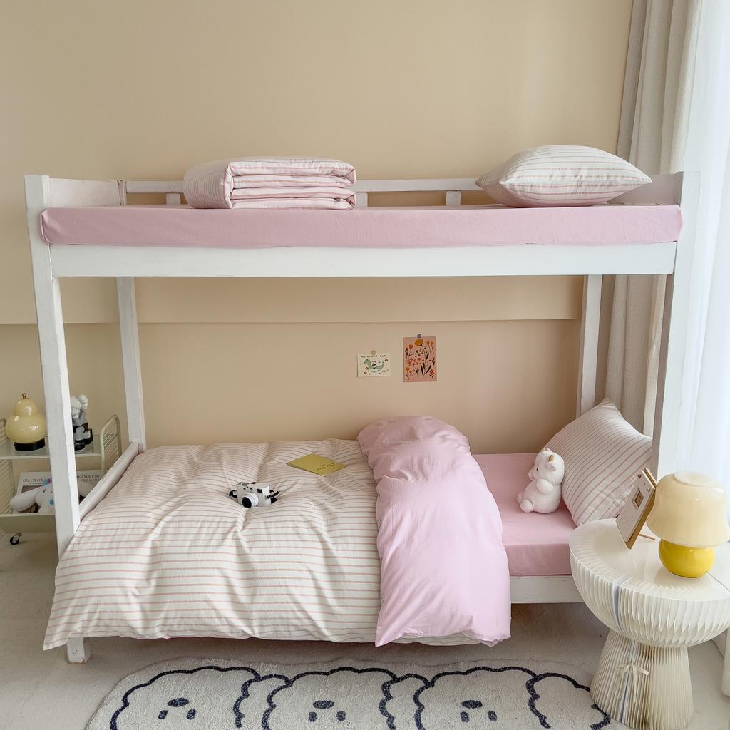 Sleep Grid (Student Season) Class A All Cotton Color Knitted and Washed Cotton Student Dormitory 3-Piece Set