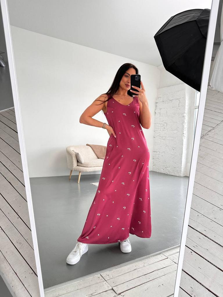 Платье PEONY Пула 7XL Бордовый (0902244-60-62:346)