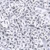 100Pcs Letter Beads Cubic Acrylic Beads White Alphabet Beads 6mm Faceted Beads For Jewelry Making