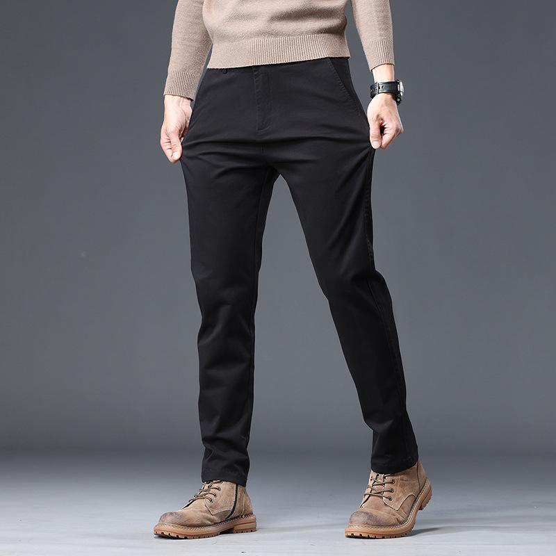 Новый стиль мужские повседневные брюки деловая формальная одежда прямые стрейч зауженные мужские брюки брюки из чистого хлопка мужские для работы