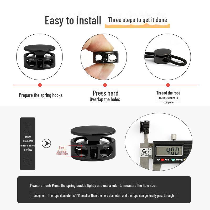 Регулируемый металлический пружинный шнур-замок для спортивной одежды
