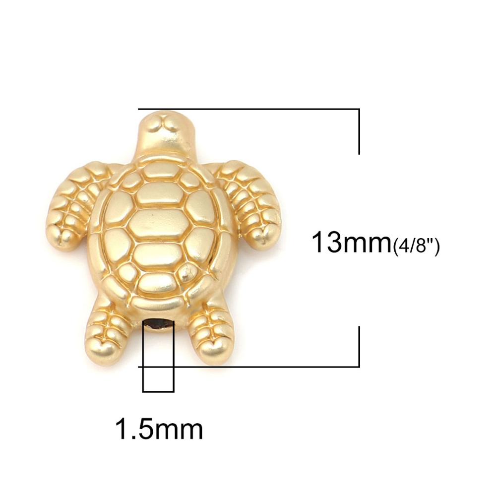 Doreen Box Ocean Jewelry Beads Zinc Alloy Sea Turtle Conch Star Fish Animal Matt Gold Color Accessories for DIY Jewelry, 10 PCs