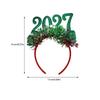 Новогодняя повязка на голову 2027 Праздничный аксессуар для волос для рождественских вечеринок с блестящими цифрами и отделкой из маленьких звездочек
