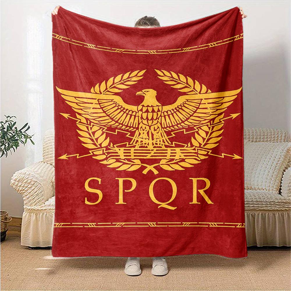 Плед Eagle SPQR, 1 шт. - Мягкая фланель, уютный всесезонный полиэстер, идеально подходит для дома, офиса, спальни - Идеальный подарок s1188