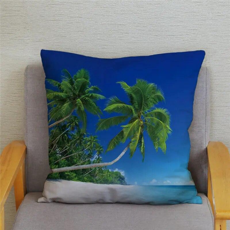 Декор для спальни, гостиной, пляжный пейзаж, кокосовая пальма, чехол для дивана, домашний декор, наволочка с принтом морской звезды и ракушки