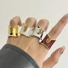 Стильное открытое кольцо неправильной формы, женские ювелирные аксессуары, металлическое регулируемое кольцо, привлекательные кольца для женщины