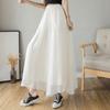 Women's Chiffon Wide Leg Pants Temperament Silky Chiffon Lined Wide Leg Skirt Pants
