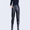 Women PU Leather Pants 2022 New Autumn High Waist Pants Faux Leather Skinny Pencil Pant Pockets Tight Harlan Trousers Black