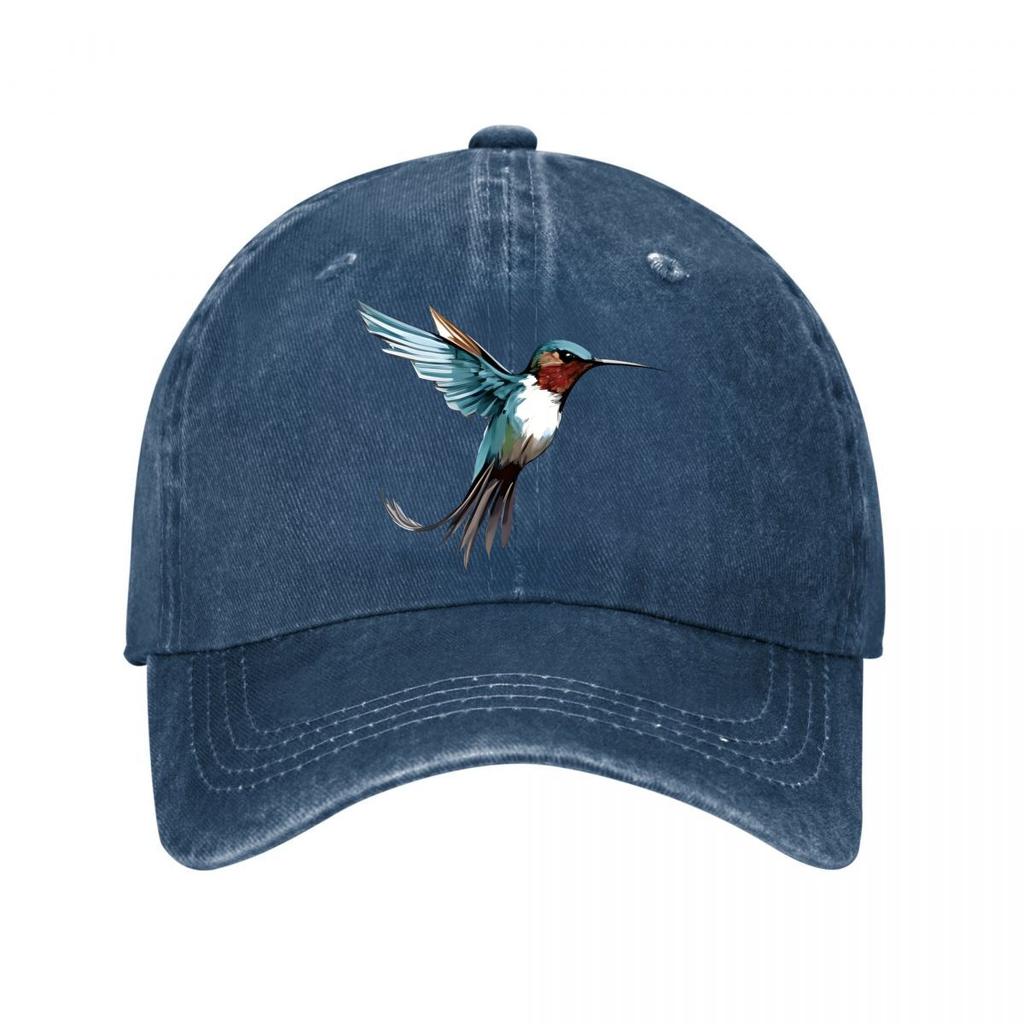 Hummingbird Graphic Cap New Vintage Washed Cotton Baseball Cap Parent Kids Sun Hats