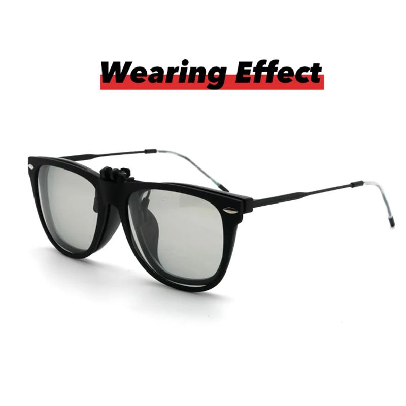 1 шт., портативные поляризационные солнцезащитные очки на клипсе для мужчин и женщин, солнцезащитные очки с откидными линзами, очки для вождения