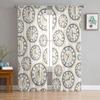 Clock Lotus Flower Sheer Curtains For Living Room Bedroom Tulle Curtain For Kitchen Voile Curtain Blind Panels