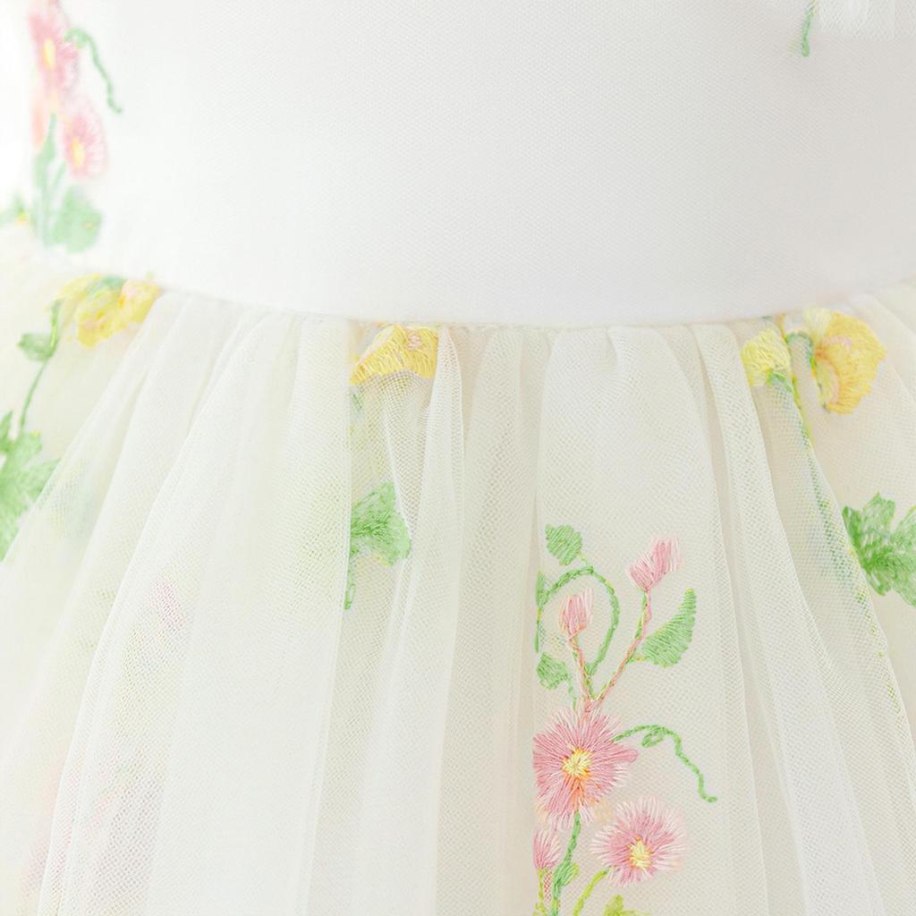 Платье принцессы с рукавами-фонариками и цветочным узором - Свадебная и парадная одежда для выступлений