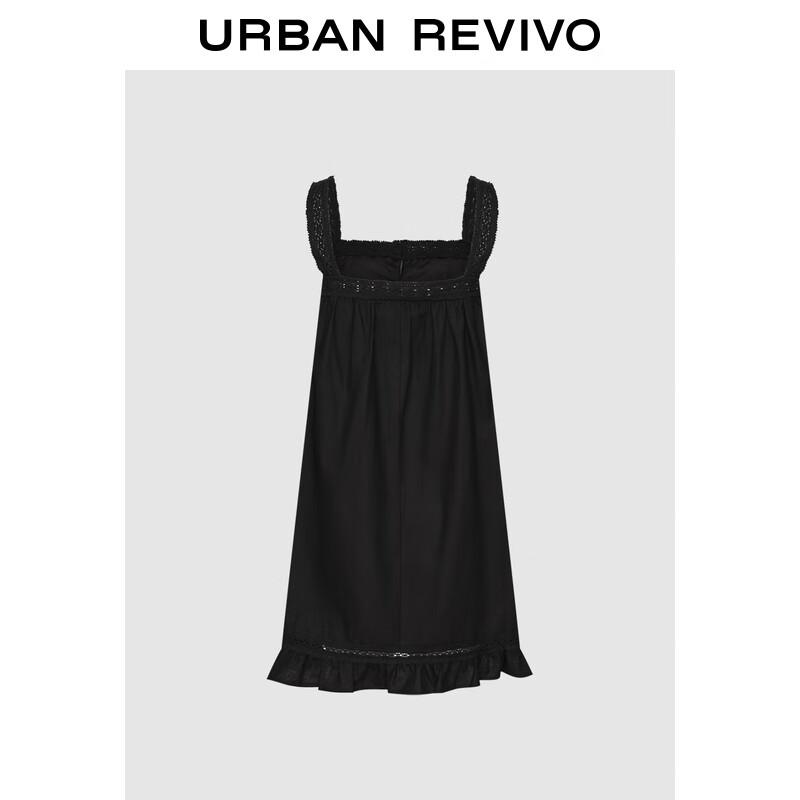 UR 2025 Осень Французское Ретро Платье из Кружева в Лоскутной Технике