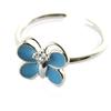 Children's Silver Ring 'Butterfly' Blue (rhodium)