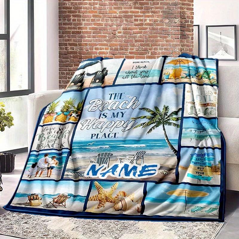 Seaside Resort Style Customize Your Name Blanket Warm Comfortable And Soft Blankets Are Suitable For Home Lunch Break Blanket Office Sofa Sofa Gift To