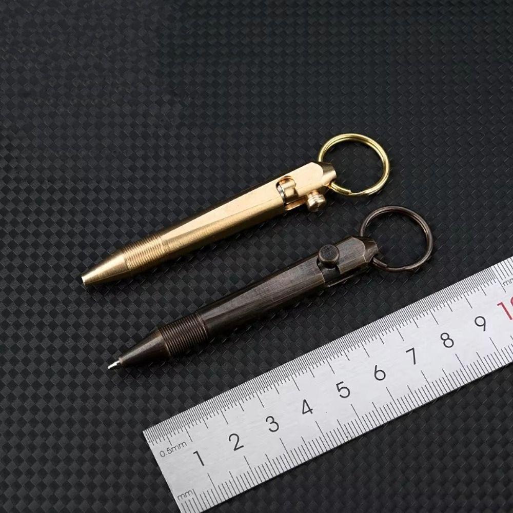 All-Metal Mini Brass Pen Easy Carry Neutral Ballpoint Pen Travel Pocket Pen Writing Instruments