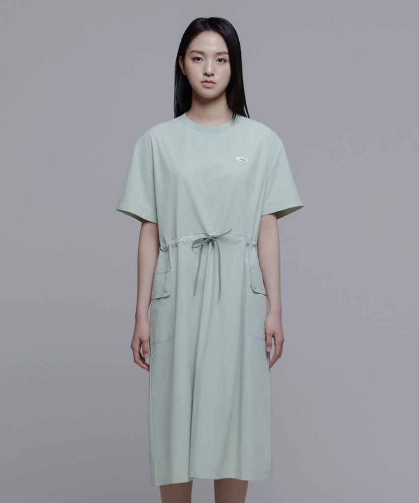 National Geographic N242Wop910 Adélie Lightweight Woven Stretch Round Neck Dress Light Jade