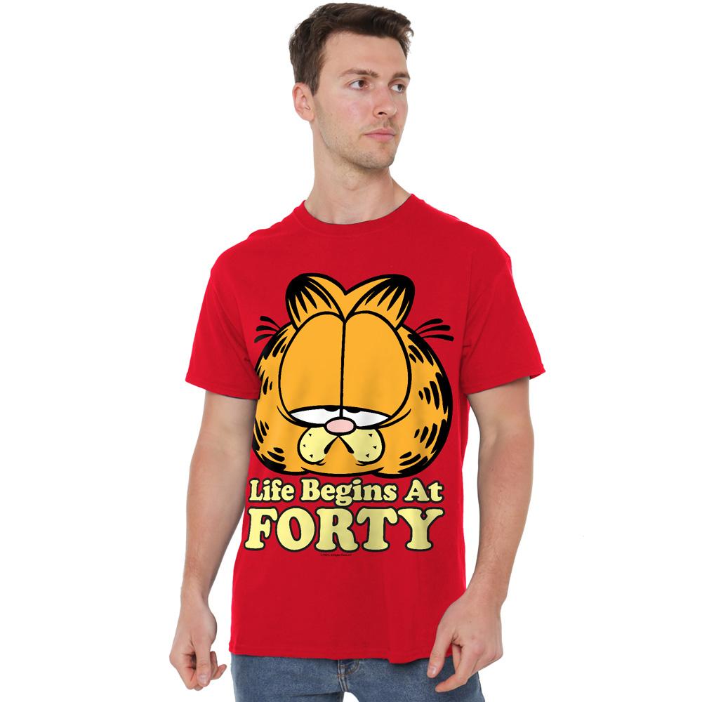 Garfield Mens Life Begins At Forty T-Shirt