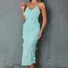 Summer Women's Temperament Splicing Sleeveless Backless Halter Dresses