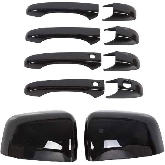 Sportuli Carbon Fiber Mirror Covers +Door Handle Covers Replacement For 2011- Jeep Grand Cherokee And Dodge Durango
