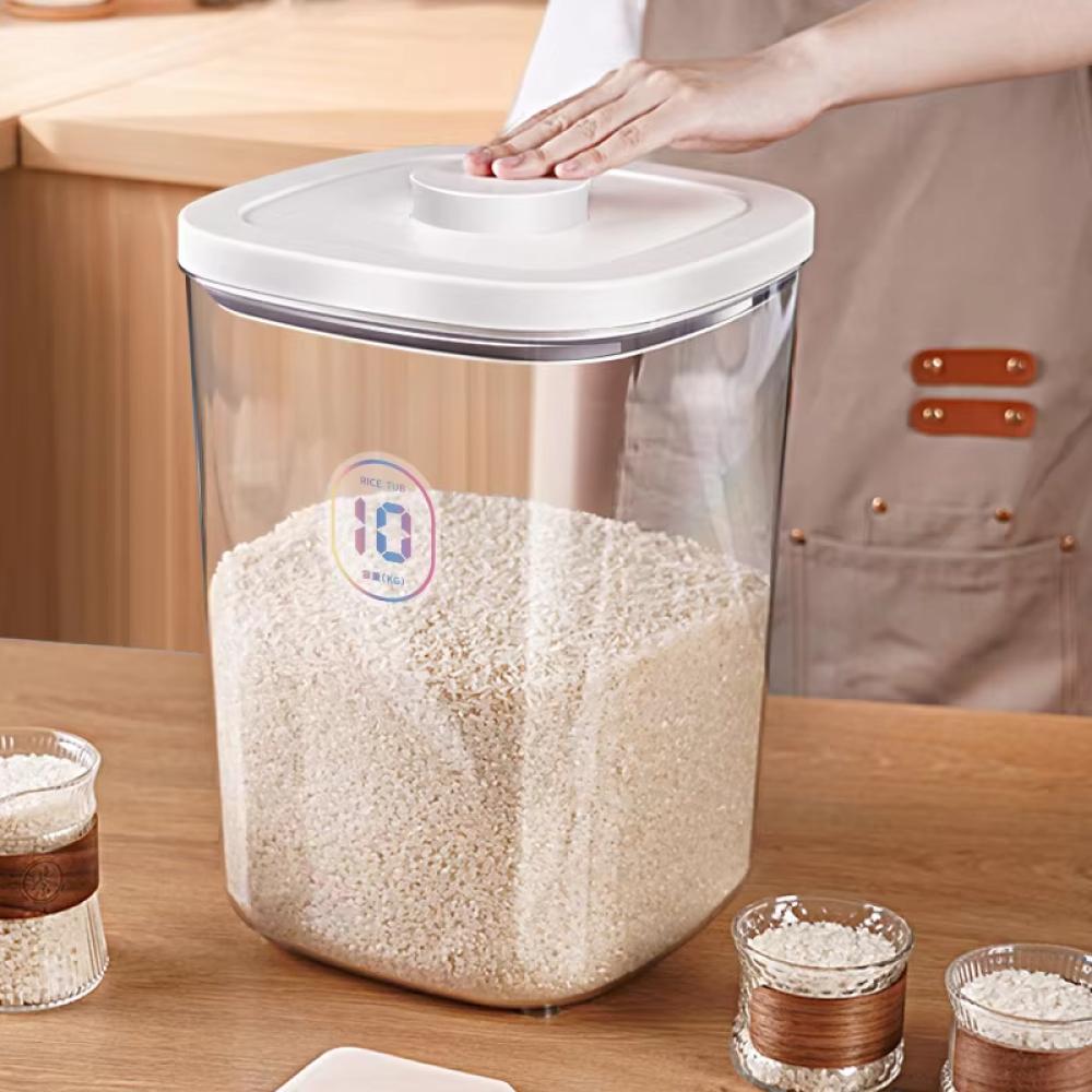 6L/12L Flour Storage Box Sealed Rice Bucket Pet Grain Storage Bucket Cat Grain Bucket Miscellaneous Grain Rice Jar For Kitchen