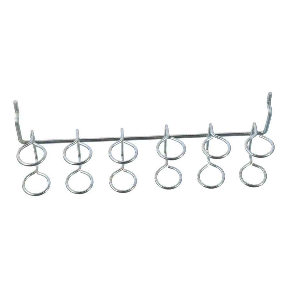 Cold-rolled Steel Six-Ring Hanging Hook Silver Pegboard Hooks Pegboard Accessories