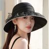 Elegant Organza UV Protection Hat Summer Ladies Outdoor Flower Sun Hat Mom's Hat