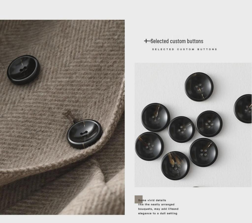 Пальто шерстяное с узором «ёлочка» осень/зима 2024 г.: Вечный, модный, универсальный, стройный и свободный.