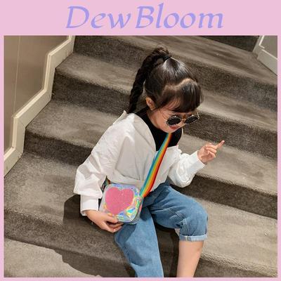 Шикарная детская сумка в корейском стиле из блестящей ПУ кожи с красочным ремешком-радугой для мальчиков и девочек
