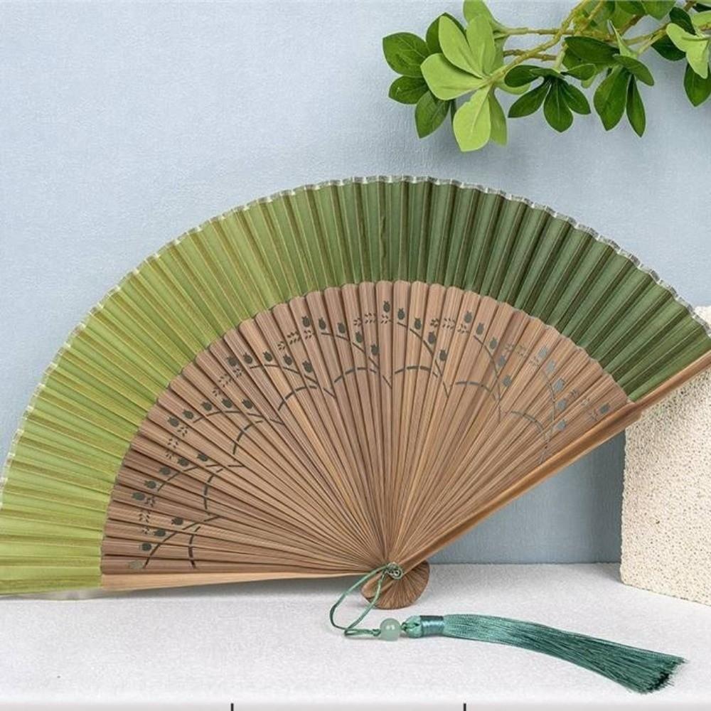 Retro Design Chinese Style Silk Fan Decoration Classical Fan Handheld Shell Fan Summer Season