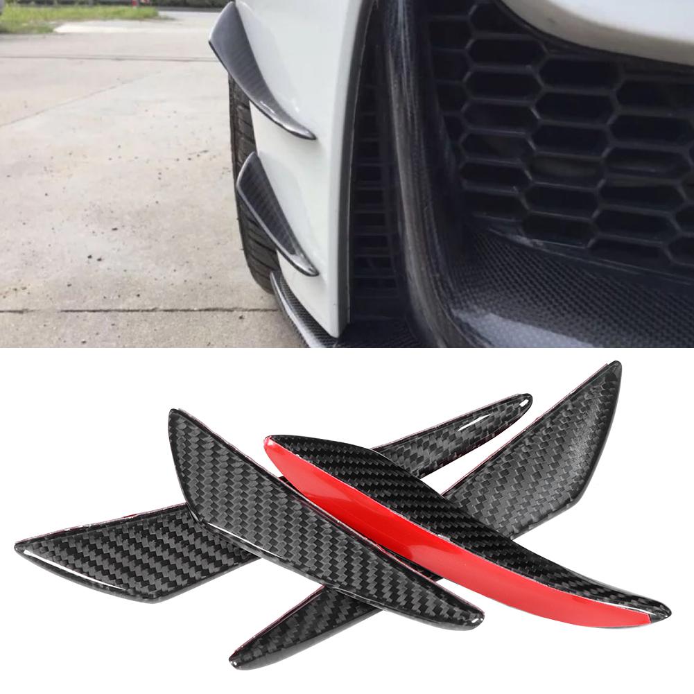 4Pcs Set Universal Carbon Fiber Bumper Canards Lip Spoiler Fit for Honda