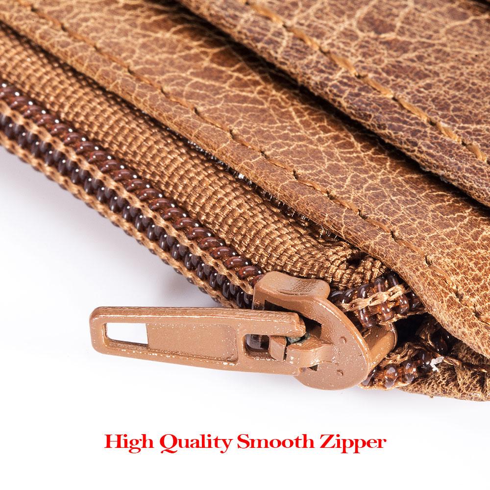 BULLCAPTAIN RFID Blocking Leather Wallet Credit Card ID Card Holder Wallet Money Case for Men and Women Retro Bag