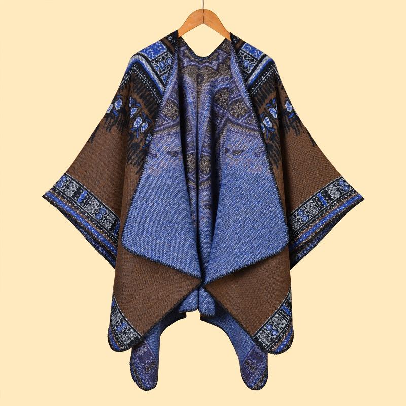 Женская шаль новый абстрактный узор утолщенная с разрезом двусторонняя шаль горячая распродажа накидка