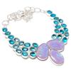 Pink Triplet Opal, Blue Topaz  925 Sterling Silver Jewelry Necklace 18" K5O53