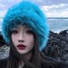 Plush Hat for Women Autumn and Winter Large Head Circumference Thick Warm Fisherman Hat Cold-proof Ear Protection Hat