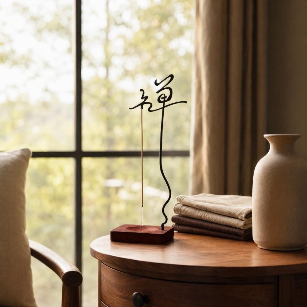 Zen Chinese Style Wooden Incense Burner Upside Down Shape Incense Stick Burner Aromatherapy
