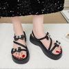 Summer Bow Platform Fashion Sandals Women's 2025 New Summer Wear Super Fire Skirt Roman Sandals