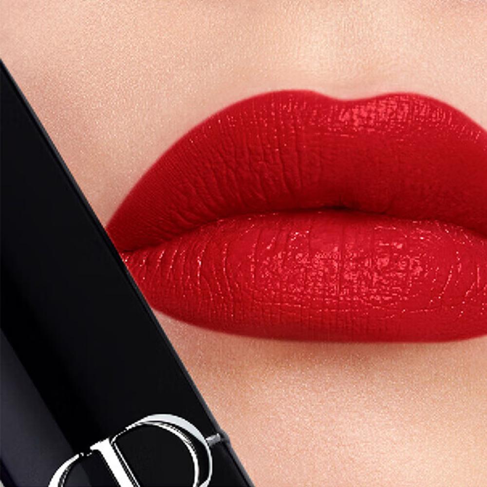 Dior Помада Rouge Dior 999 Сатиновая Увлажняющая, Иконическая Красная Увлажняющая Стойкая Помада 3,5 г