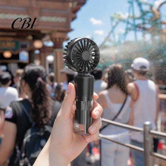 Cooling Mist Fan Portable Handheld Misting Fan, 4 Speed Rechargeable Personal Small Mister Summer with Water Spray for Travel Home Office