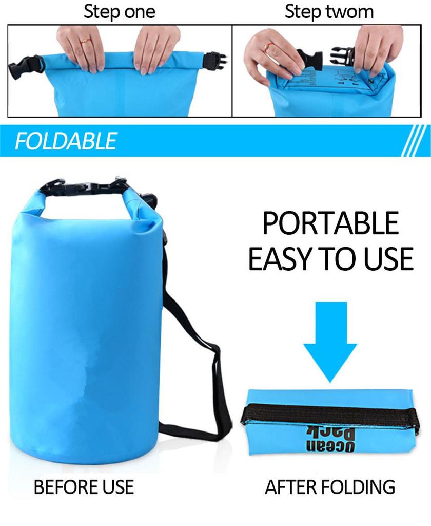 Outdoor Sport Double Shoulder Waterproof Bag PVC Floating Dry Bags Backpack 5L/10L/15L/20L/30L