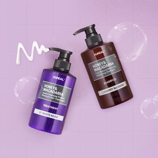 KUNDAL Шампунь + Лечение 718 мл, набор из 4 предметов, выберите 1