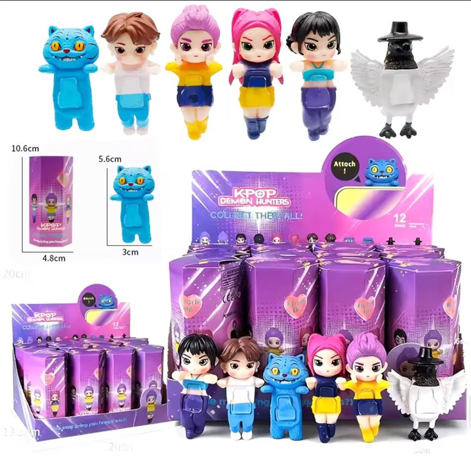 Anime Kpop Demon Hunters Action Figure Set Rumi Mira Zoey Blind Box Tiger Toy Desk Decorations Ornament for Kids Christmas Gift