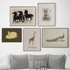 Винтажный Белый Лебедь Жираф Павлин Черные Лошади Животные Постеры и Принты Печать на Холсте Настенное Искусство Картина для Комнаты Домашний Декор