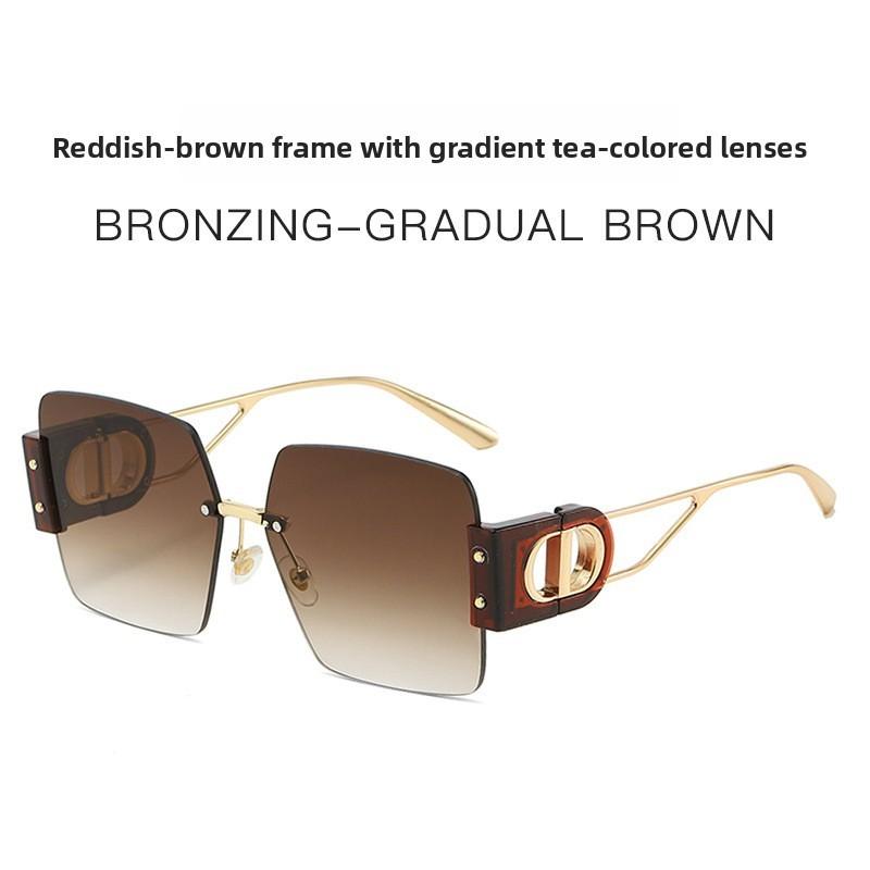 Fashion Unisex Frameless Sunglasses With Uv400 Protection For Summer Travel And Outdoor Activities