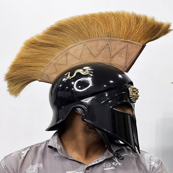 Черненый коринфский шлем, спартанский шлем, средневековый стальной шлем с внутренней подкладкой, лучший подарок