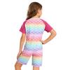 Kids Special Needs Adaptive Cute Printed Jumpsuit Round Neck Short Sleeve Anti Strip Romper