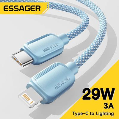 Essager Кабель USB Type C для iPhone 14, 13, 12, 11 Pro Max XS PD, 20 Вт, быстрое зарядное устройство, USB C к Lightning, 29 Вт, провод для iPad, Macbook